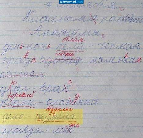 еще 10 лет реформы образования и за ЭТО будет твердая "4